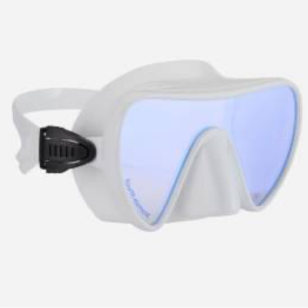 mask only - fourth element white dive mask blue yellow tint aqualung snorkel